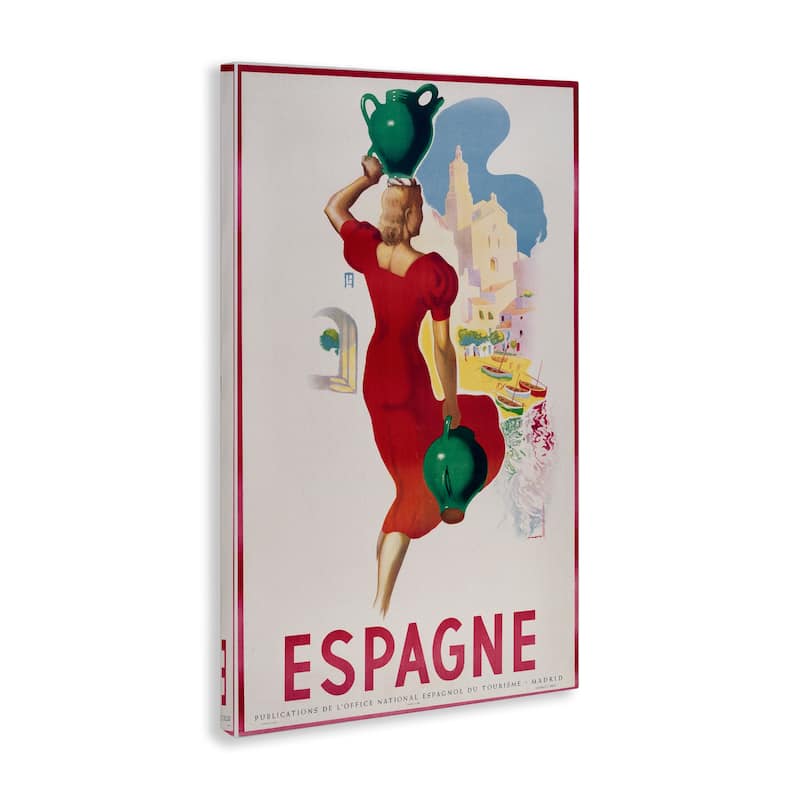 Stupell Vintage Spain Travel Advertisement Canvas Wall Art Design By Marcus Jules