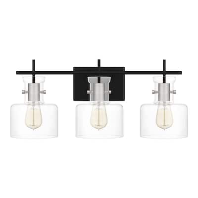 Pensbury 3-Light Matte Black Vanity Light