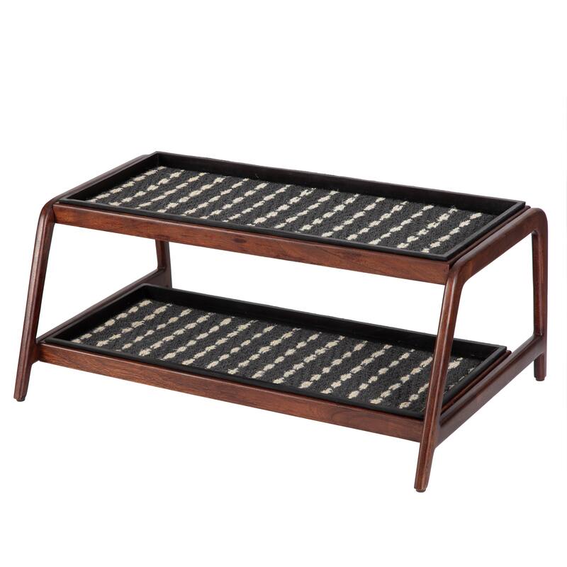 Jani Double-Tier Brown Stand 3-Pair Rubber Boot Trays - Stevie & Paul