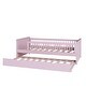 preview thumbnail 9 of 12, Wood Twin Size Platform Bed with Guardrail and Trundle, Wood Platform Bed Frame for Kids, Teens, No Box Spring Needed