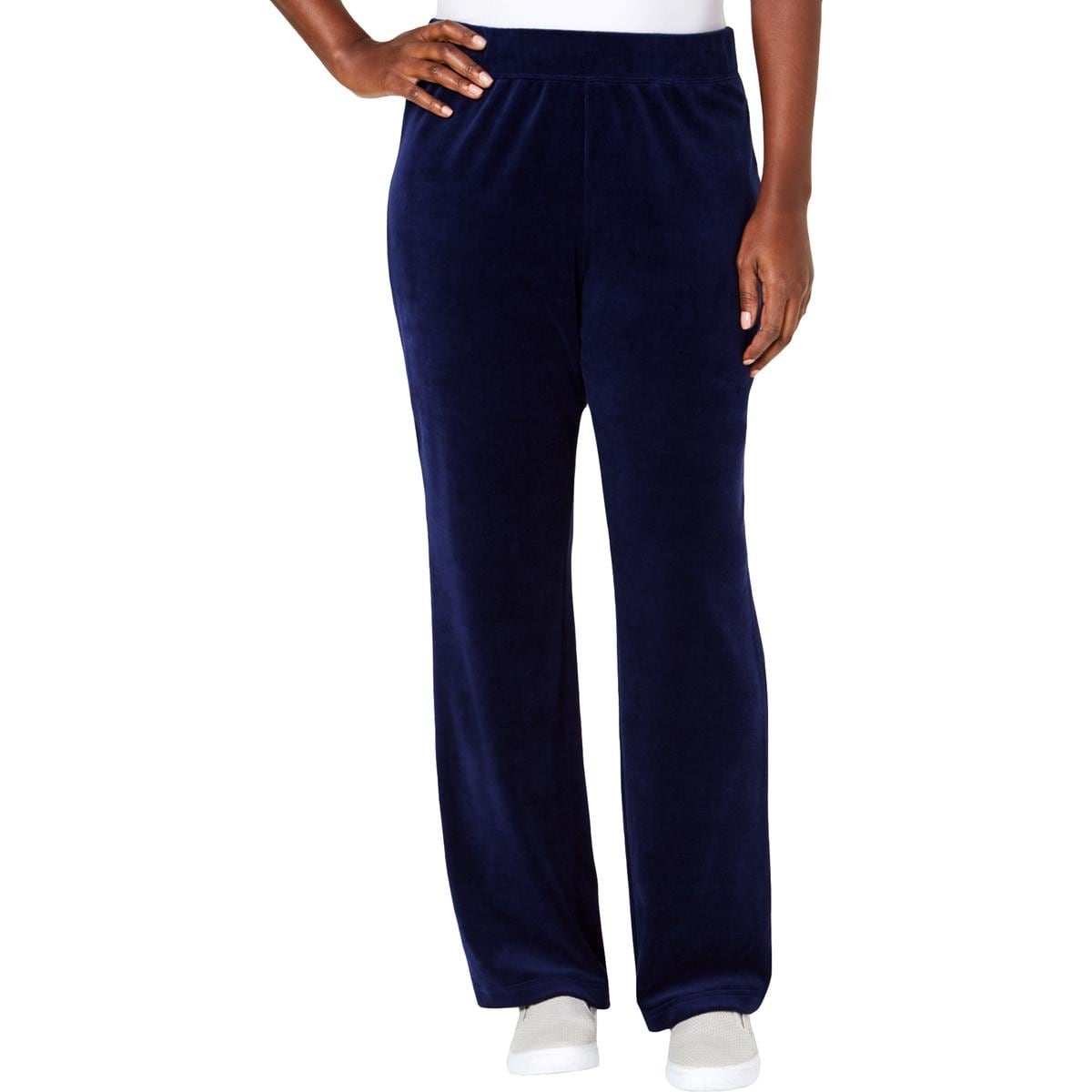 Karen Scott Sports Womens Velour Running Sweatpants