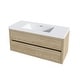 preview thumbnail 60 of 191, Wood Wall-Mounted Bathroom Vanity with Sink and Soft Close Drawers