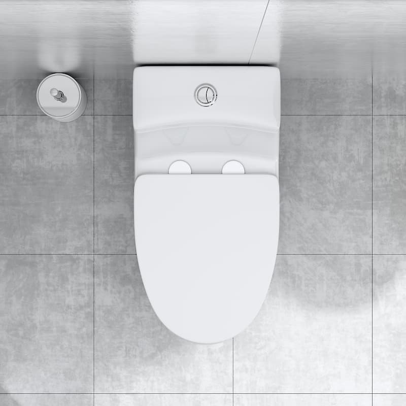 One piece dual flush elongated 12'' rough in toilet (Seat include) - N/A
