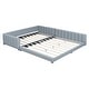 preview thumbnail 3 of 16, Queen Size & Twin XL Size Upholstered Platform Bed, Mother & Child Bed, PU Leather, Gray