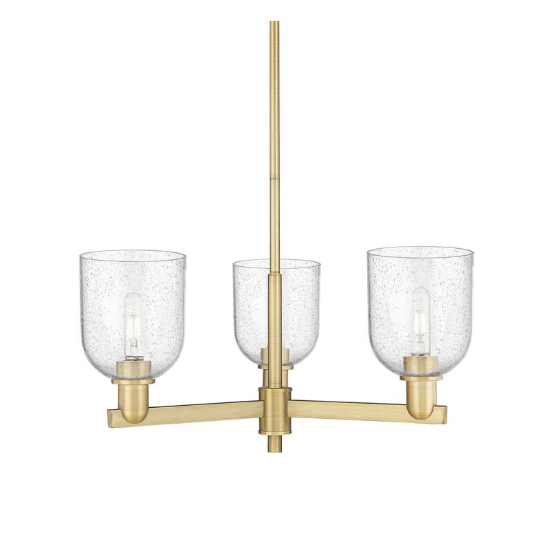 Innovations Lighting 716-3CR-12-28 Bella Chandelier Bella 3 Light 28" - Brushed Brass / Seedy