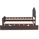 preview thumbnail 8 of 24, Twin Size Wood Platform Kids Bed with Headboard & Twin Size Trundle, Cappuccino