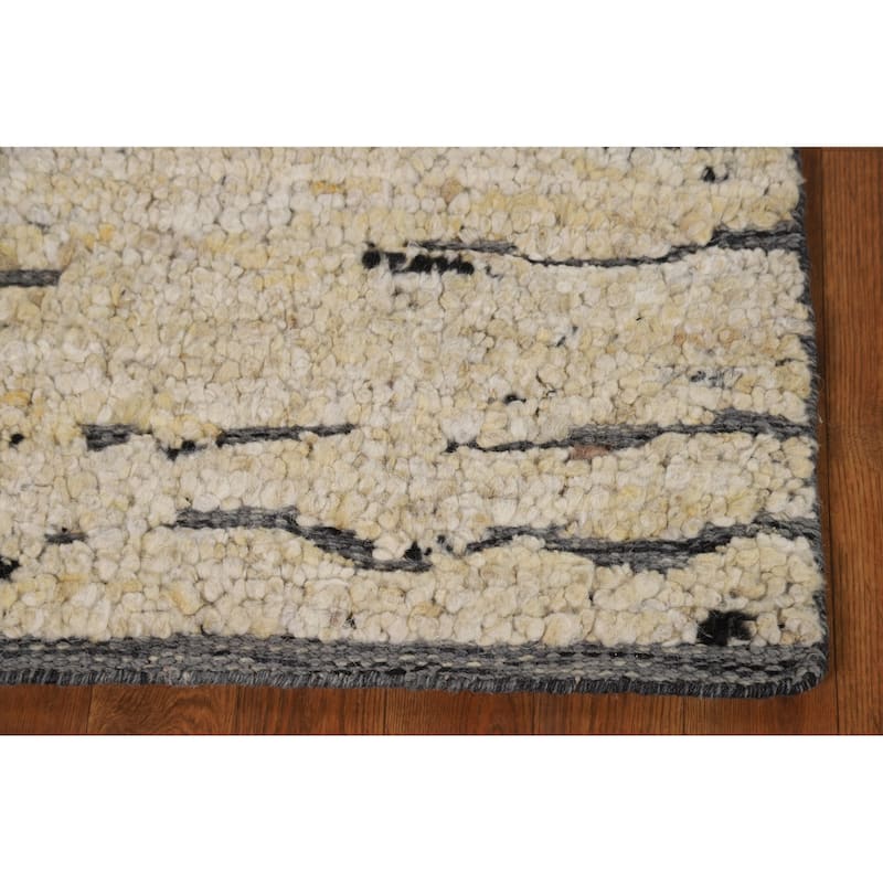Abstract Moroccan Oriental Accent Rug Handmade Wool Carpet - 2'0"x 3'0"
