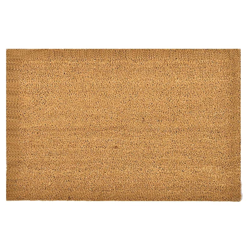 Front Door Mat Coir Coco Fibers Rug 24x16 Inch Natural - 16 W x 24 L x 5/8 H - Natural