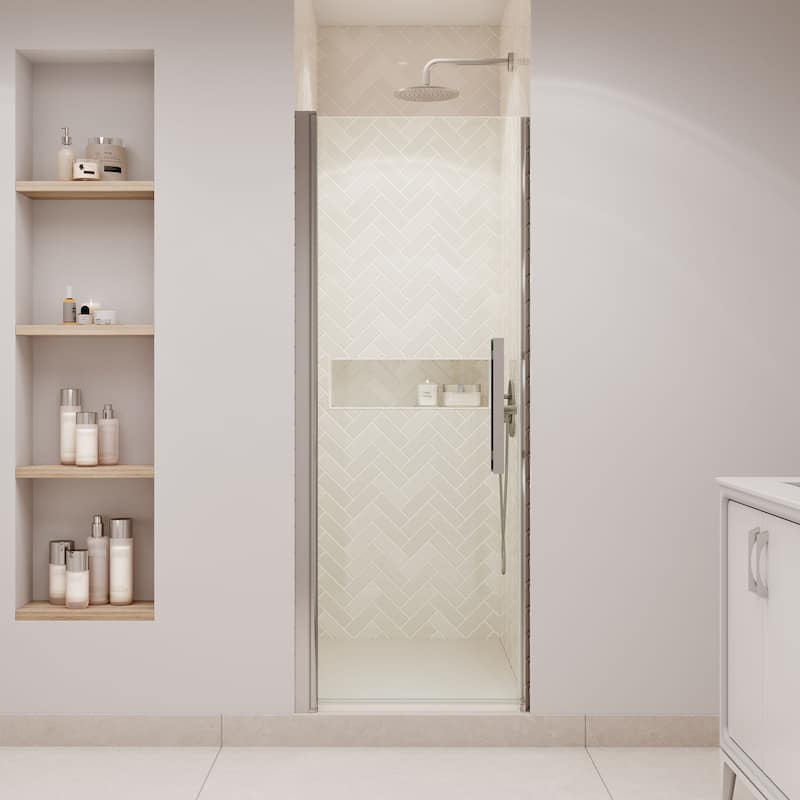 Pasadena Alcove Frameless Pivot Shower Door, 2025