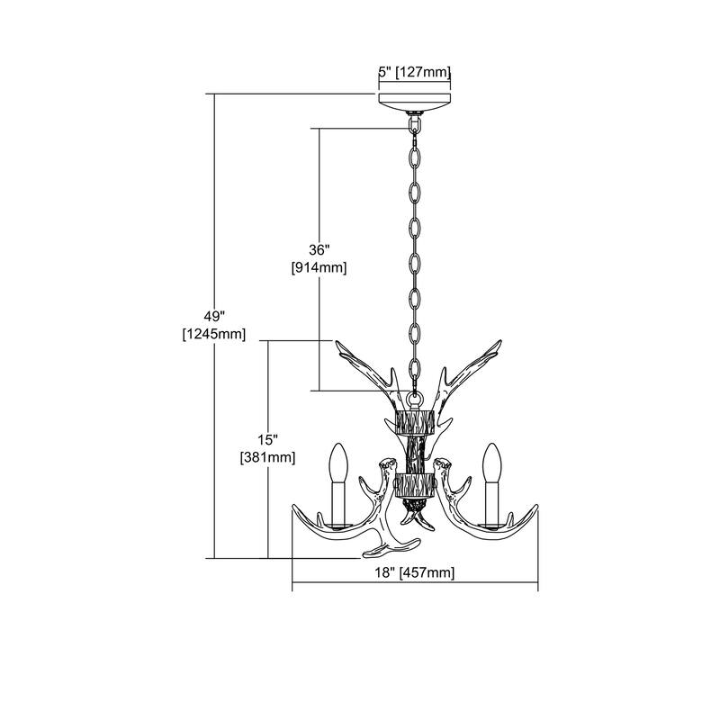 Elk Home Elk Wood Tone Composite 3 Light Chandelier