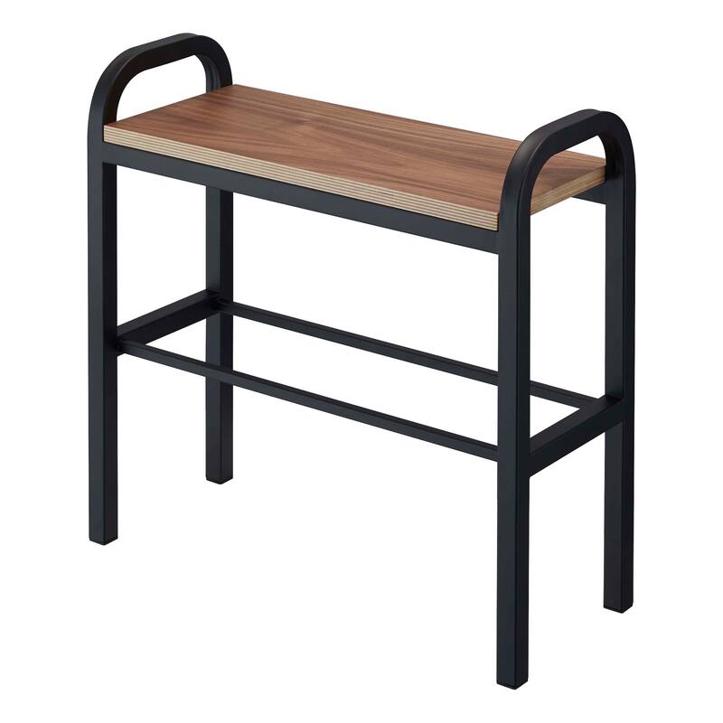 Yamazaki Home Shoe Organizer and Bench, Steel and Wood, Holds 4 pairs of shoes, No Assembly - L 7.48 x W 18.9 x H 18.11 inches