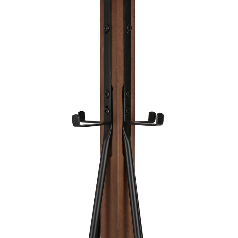 Reclaimed Wood Coat Rack Freestanding Coat Rack with 8 Hooks and Cross Wood Base, for Bedroom, Living Room