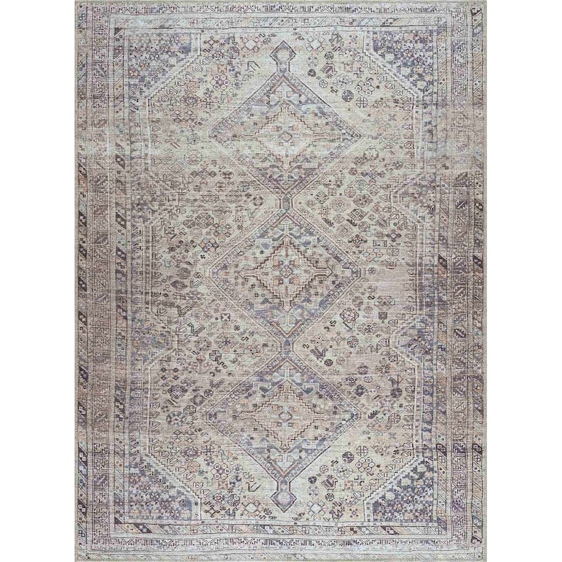 Hauteloom Barny Traditional Oriental Machine Washable Area Rug