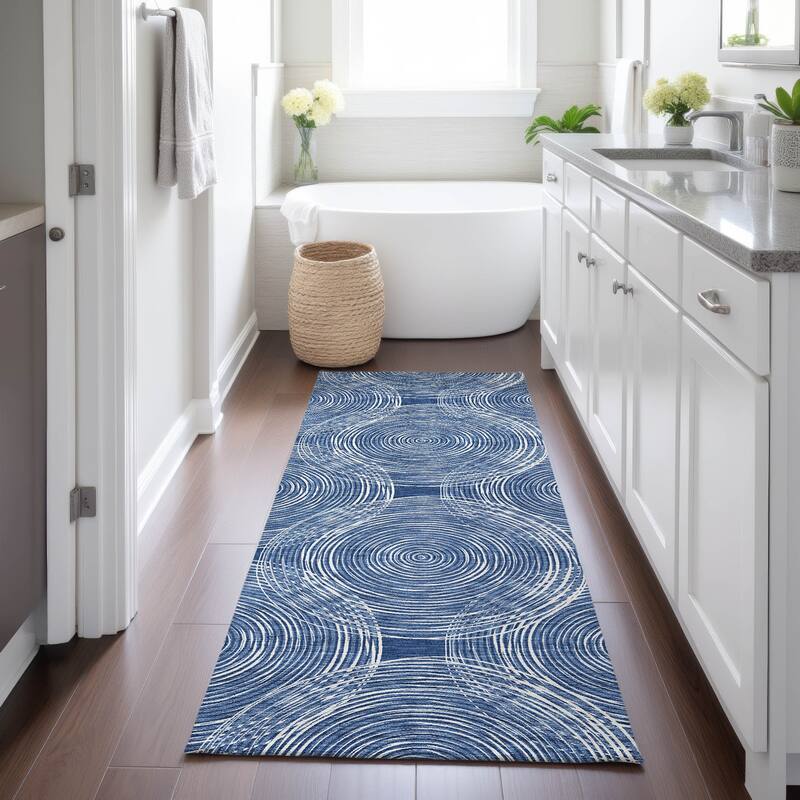 Machine Washable Indoor/ Outdoor Modern Pune Chantille Rug