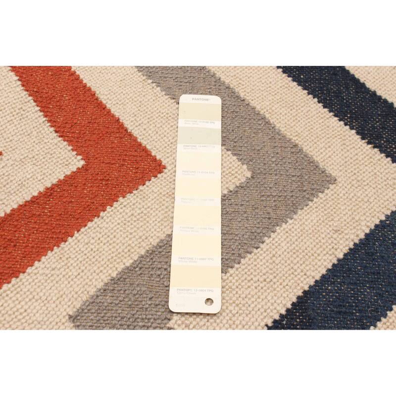 ECARPETGALLERY Flat-Weave Ankara FW Cream Wool Kilim - 5'3 x 7'7
