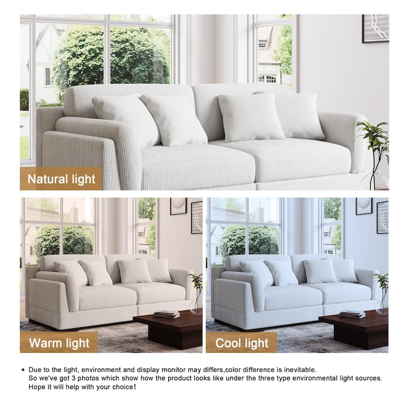 90" Oversized Modular Sectional Corduroy Sofa