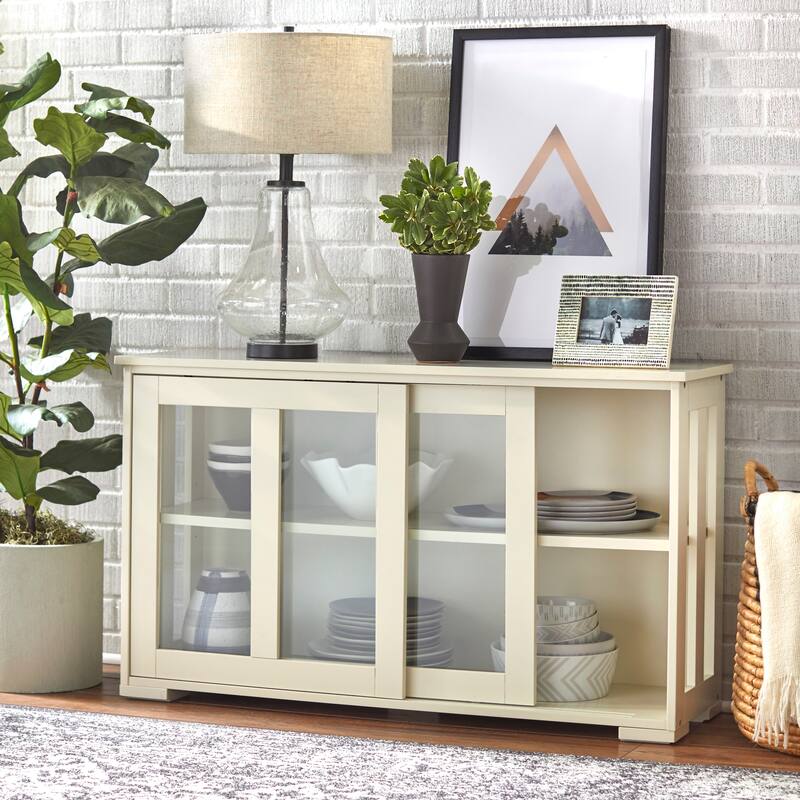 Porch & Den Jefferson Sliding Glass Door Stackable China Cabinet