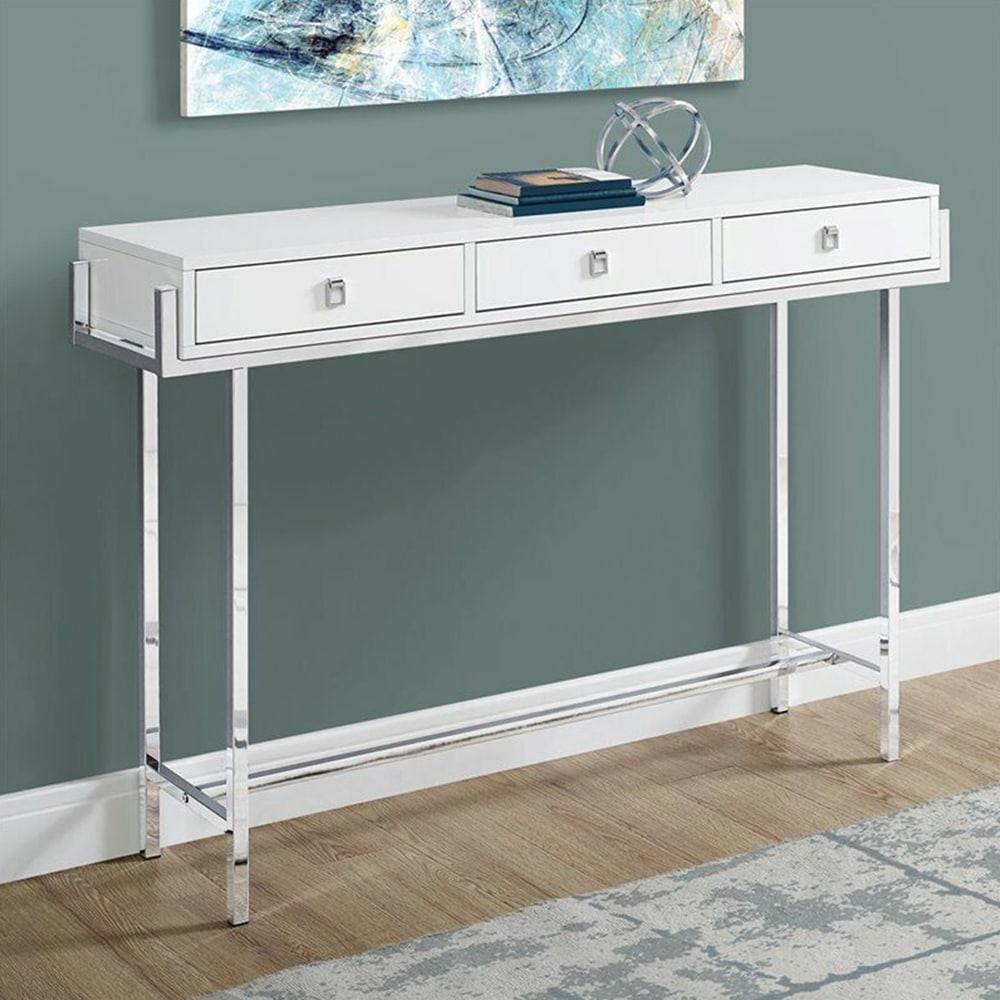 White Chrome Finish Console Tables Bed Bath Beyond