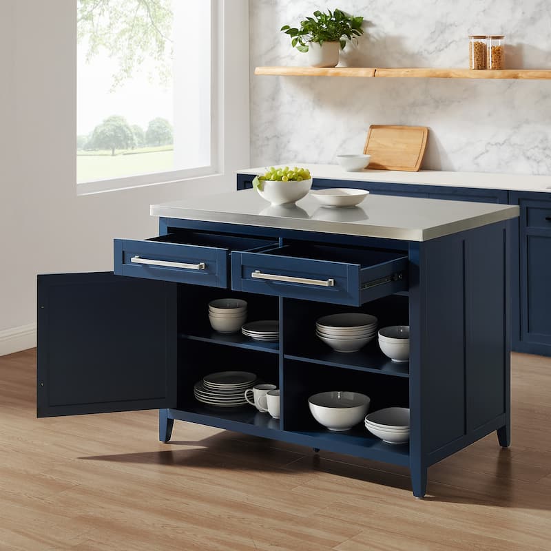 Crosley Silvia Stainless Steel Top Kitchen Island