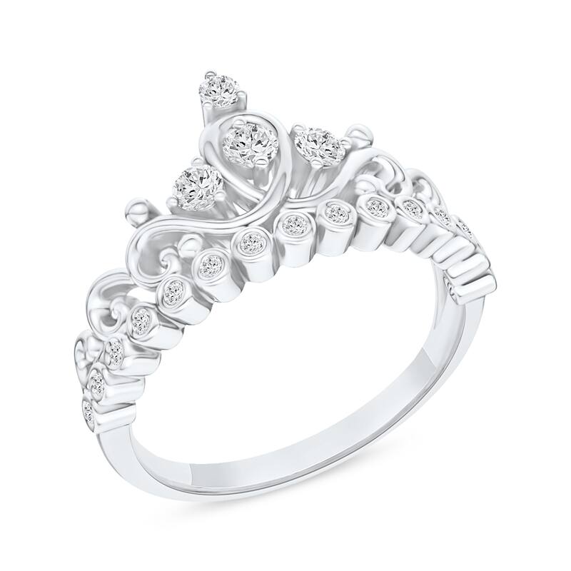 1/4ct TDW Diamond Crown Ring in 10K Gold for Women