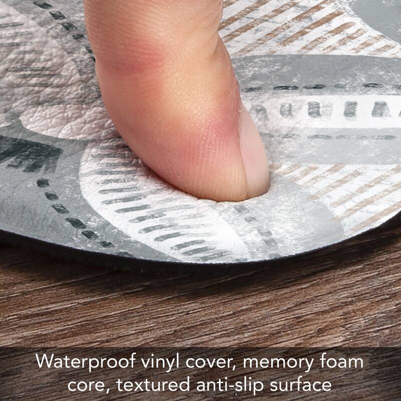 Rustic Boho 30” x 20” Decorative Vinyl Comfort Floor Mat Manufactured in The USA, Waterproof, Easy to Clean - 30x20