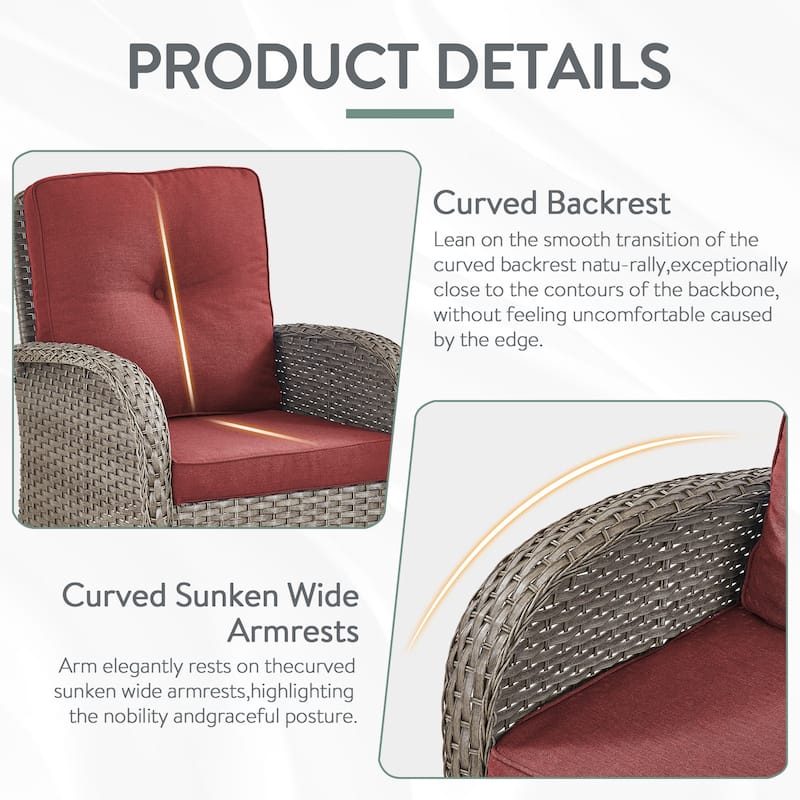 Pocassy Outdoor Wicker Patio Chairs Set