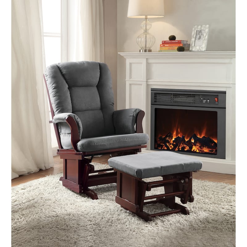 Cherry 31" Ottoman Gliders Chair - Cherry