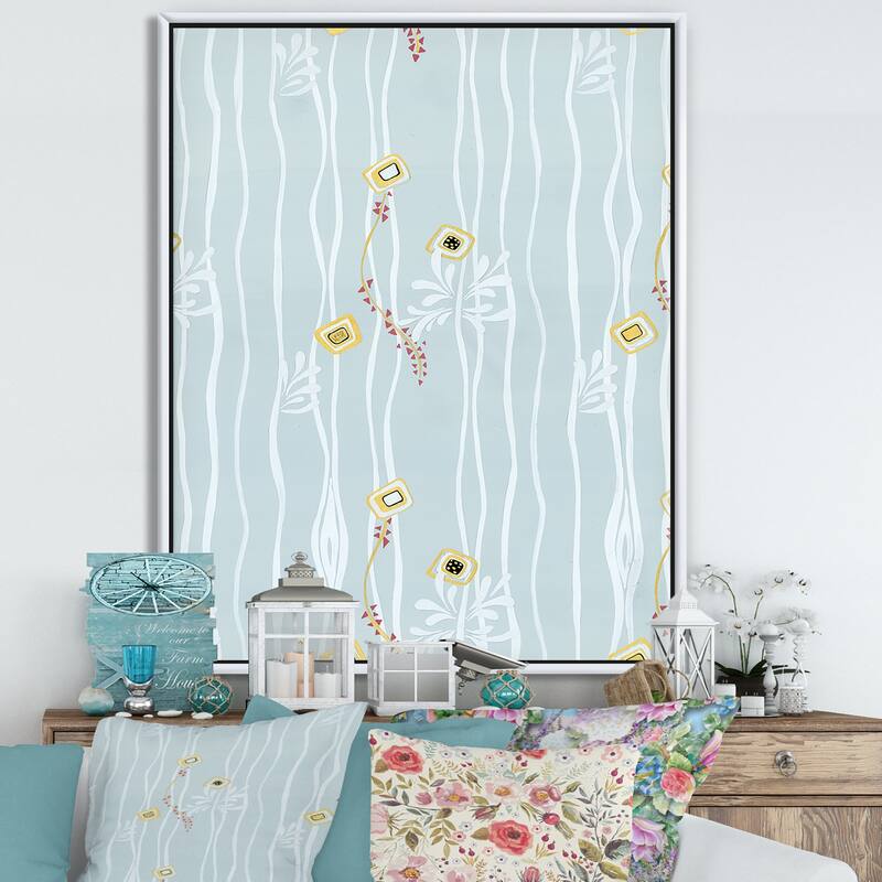 Designart "Yellow Kites in The Meadows" Cottage Framed Canvas Wall Art