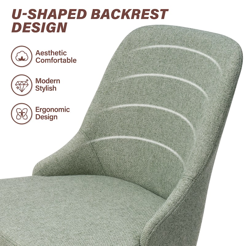 Modern Dining Chair Upholstered Accent Chairs with Solid Wood Legs