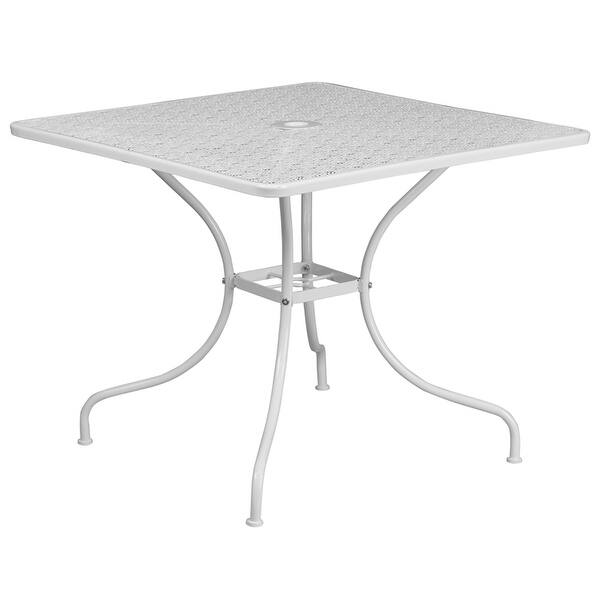 Shop Westbury Square 35 5 White Steel Table For Patio Bar