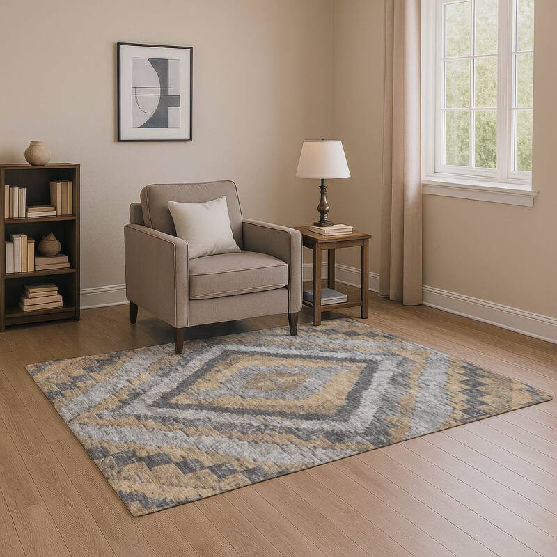 Premium Washable Super Soft Moroccan Mayfield Rug - Khaki - 3' x 5'
