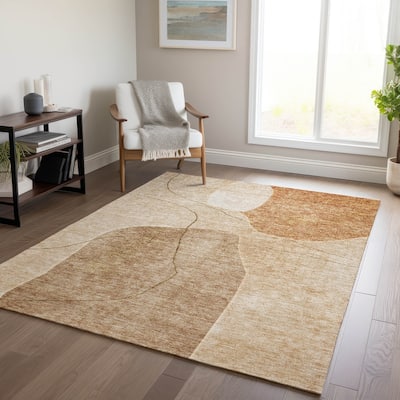 Machine Washable Indoor/ Outdoor Chantille Abstract Contemporary Rug