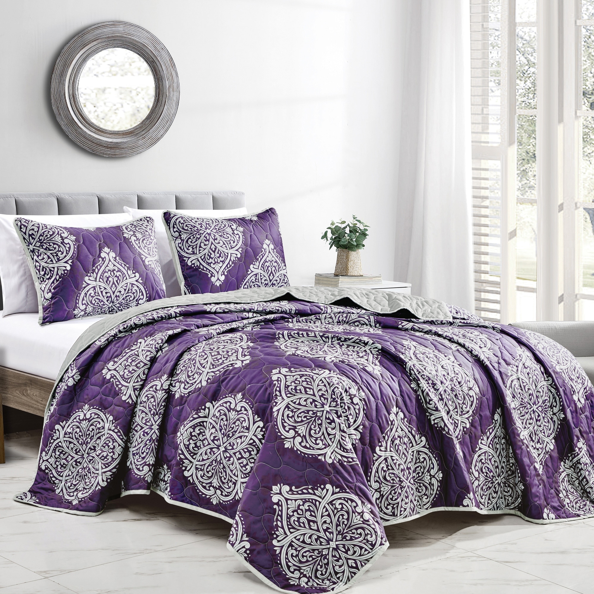 Purple and deals black comforter set