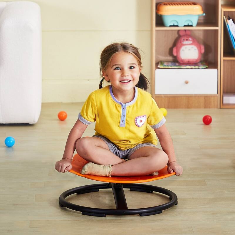 Elephant Shape Plastic Kids Swivel Toy Chair with Non-Slip Metal Base Ideal Gift for Birthday or Christmas