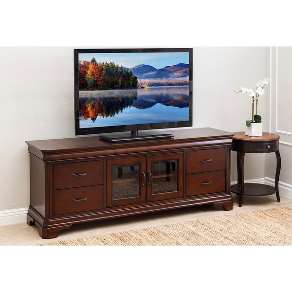 cherry wood tv console table