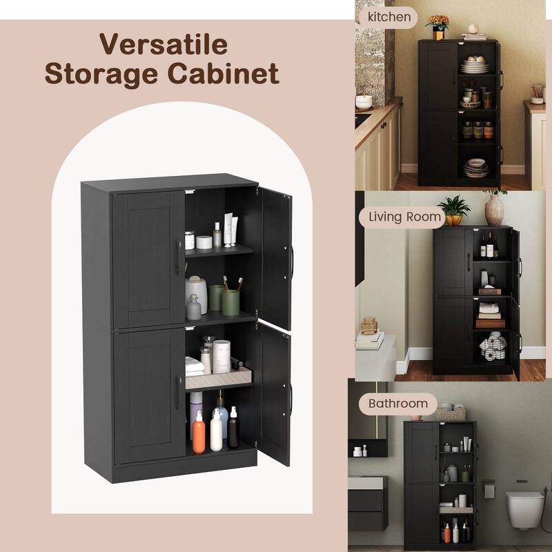 Costway Bathroom Cabinet with Doors & Adjustable Shelves Storage - See Details
