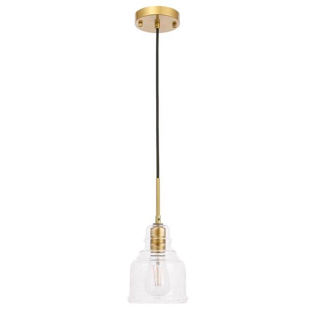 Adelee 6-Inch 1-Light Clear Seeded Glass Pendant