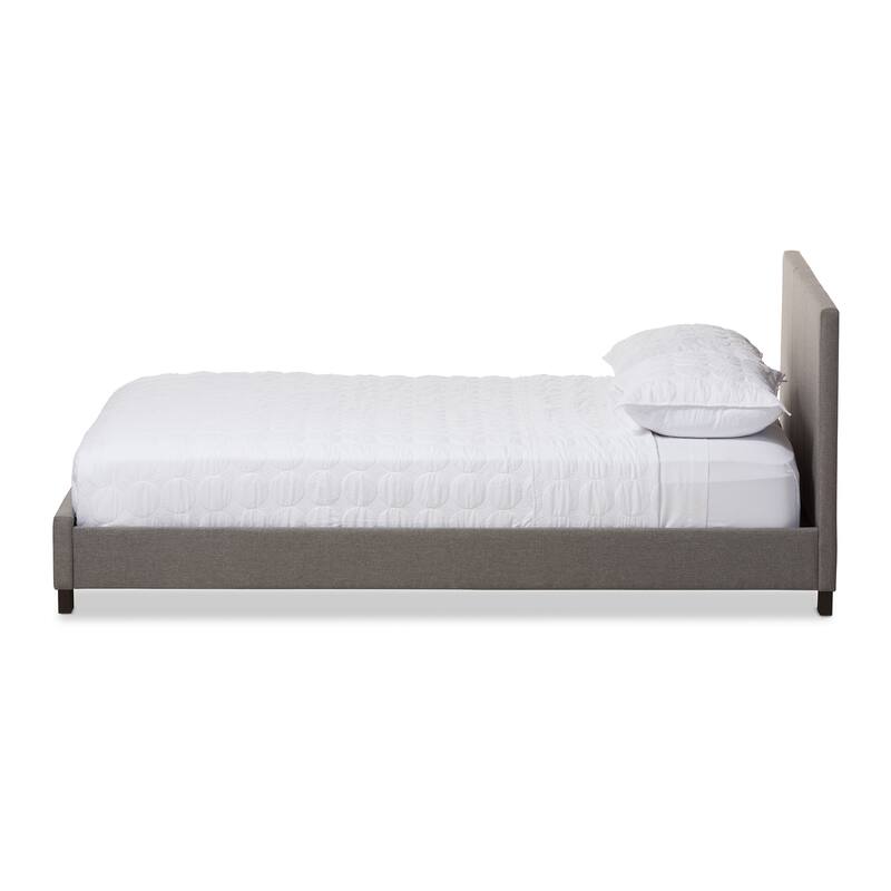 City Chic Platform Bed - Upholstered Bedroom Bed with Panel Headboard - Modern Design - Beige or Gray
