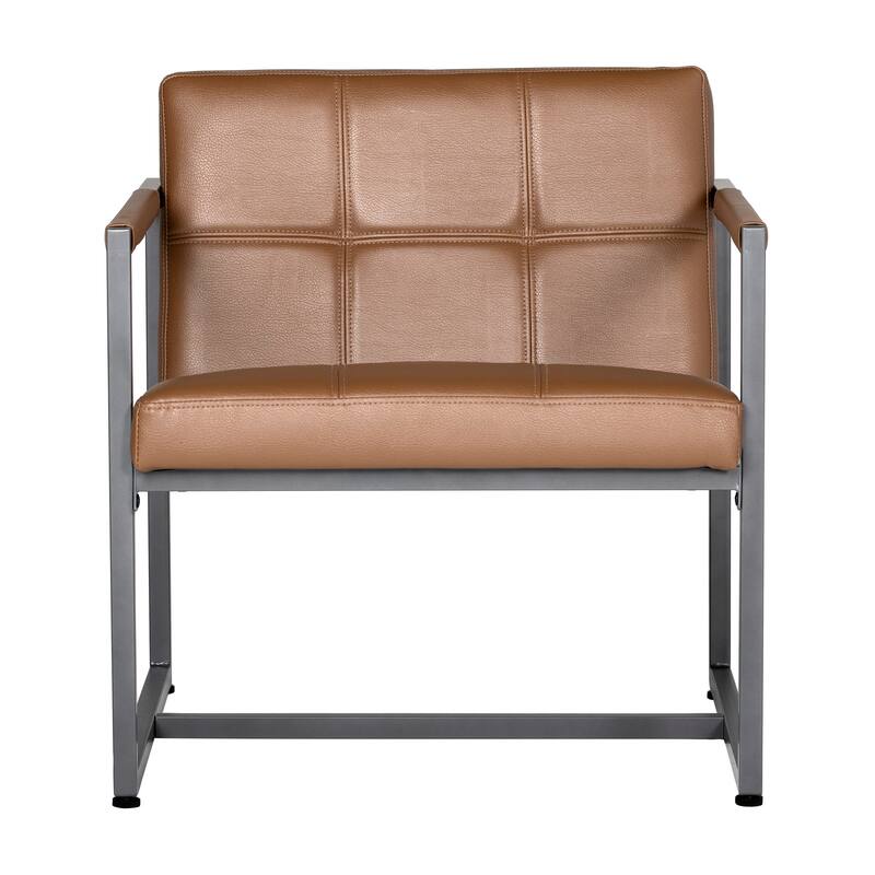 Studio Designs Home Camber Bonded Leather and Metal Mid-century Accent Chair
