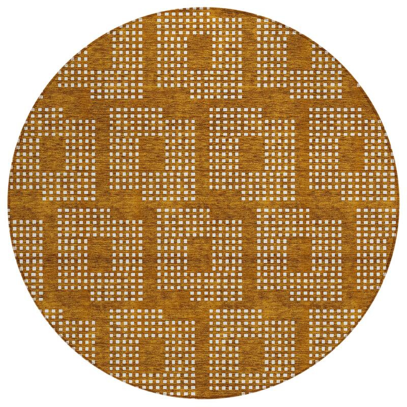 Machine Washable Indoor/ Outdoor Chantille Houndstooth Modern Rug
