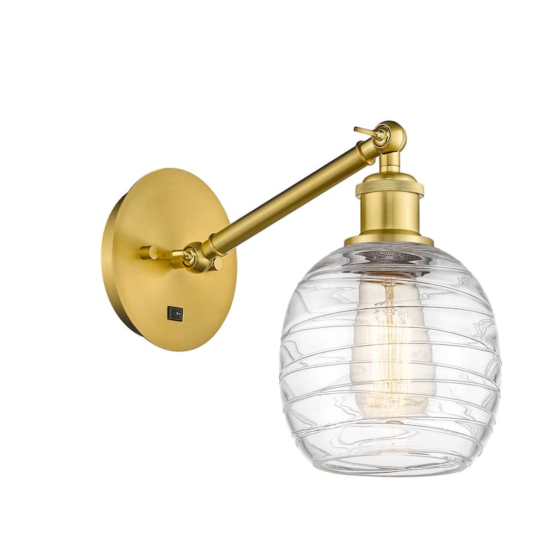 Innovations Lighting 317-1W-13-6 Belfast Sconce Belfast 13" Tall Wall - Satin Gold / Deco Swirl