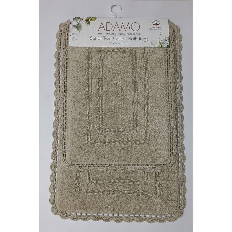Adamo 2pc Cotton Bath Rug Set - Taupe