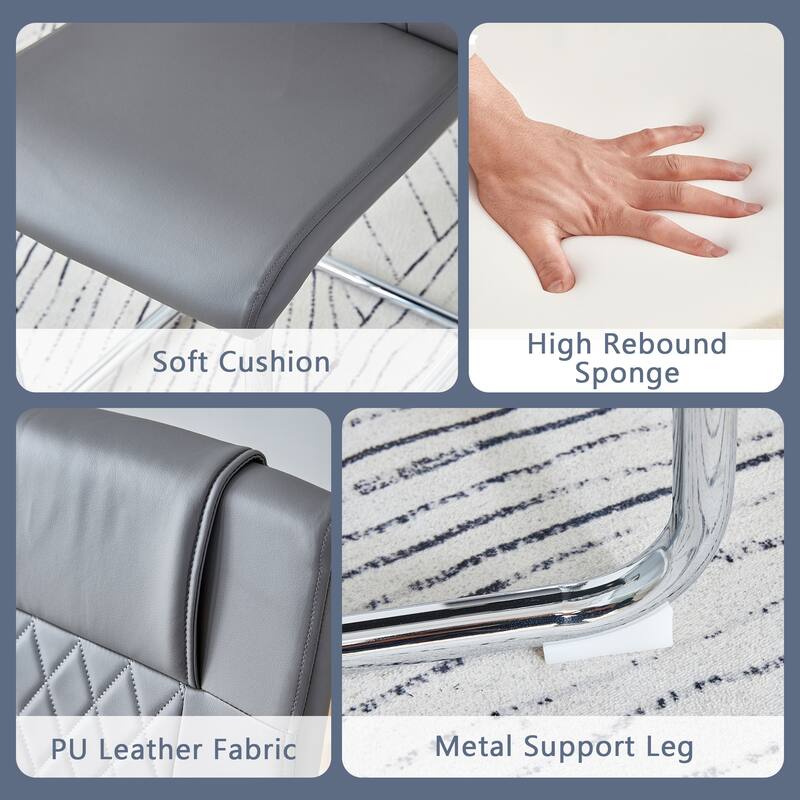 Table & Chairs Set with Dark Gray Chair, Butterfly Leg Dining Table