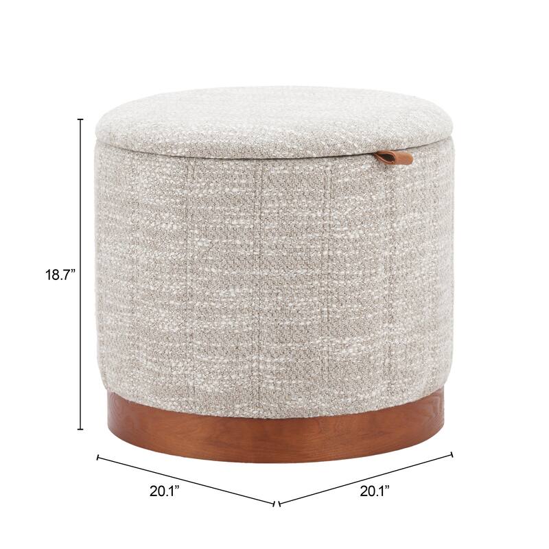 Fije Storage Ottoman Gray