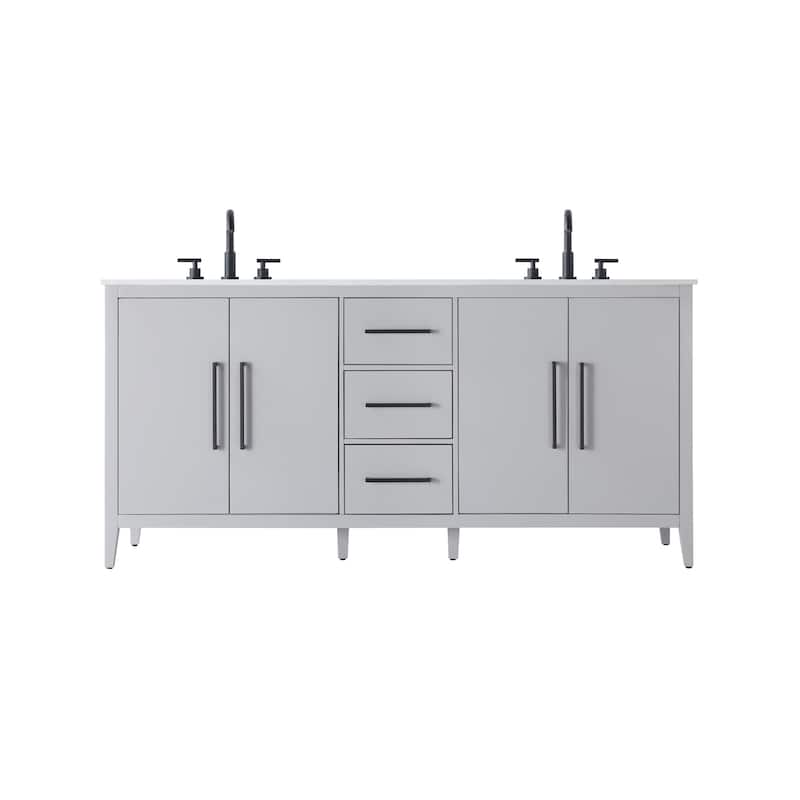 Elegant Lighting VF29372D Millie 72" Free Standing Double Basin Vanity - Gray