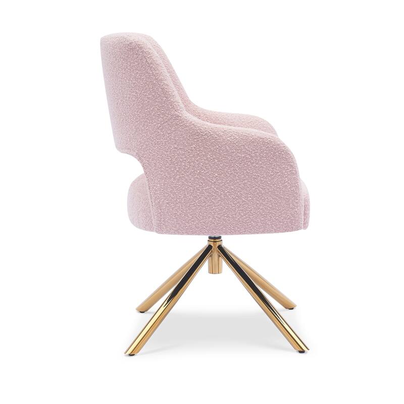 Boucle Polyester Upholstered Swivel Accent Chair - Stain Resistant
