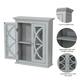 Glitzhome 24"H Gray Bathroom Storage Wall Cabinet with Double Doors