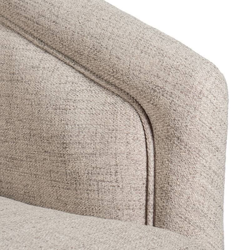 Barrel Accent Chair with 360° Swivel Vinyl Wrapped Base