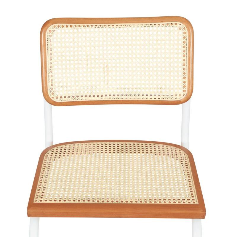 Breuer Chair Company Marcel Breuer Cesca Cane Cantilever Side Chair w/ White Steel Frame (Various Wood & Cane Colors)