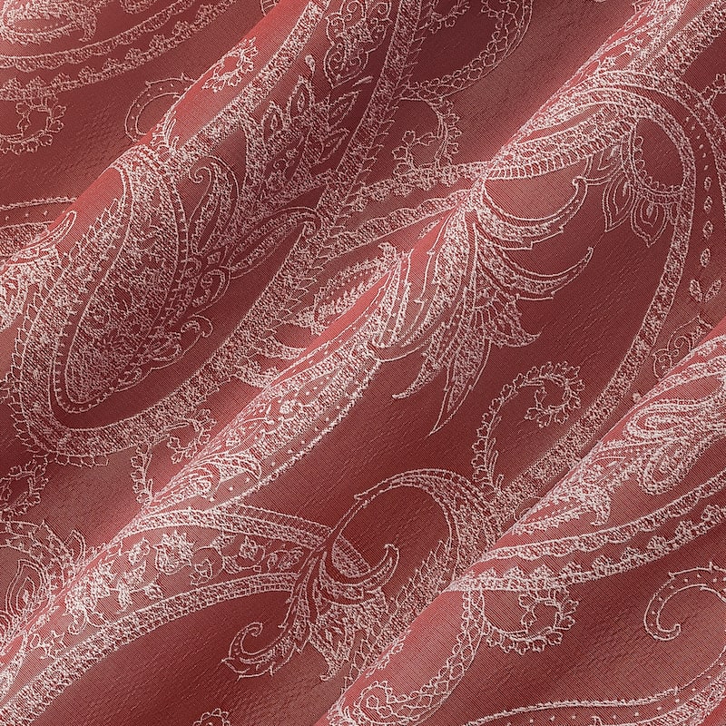 Sun Zero Pedra Paisley Embroidery Total Blackout Back Tab 1-Piece Curtain Panel, Single Panel